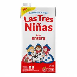 Leche L.V. Las Tres Niñas Entera con Vitaminas A y D x 1 Lt.