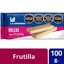 Obleas Dulces con Relleno de Frutilla La Anónima x 100 g.