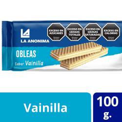 Obleas Dulces con Relleno Vainilla La Anónima x 100 g.