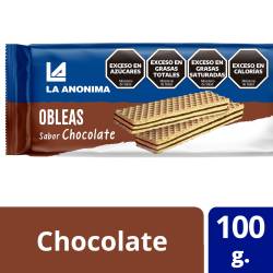 Obleas Dulces con Relleno Chocolate La Anónima x 100 g.