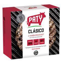 Hamburguesa de Carne Vacuna Clásico Paty x 4 un. 320 gr.