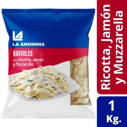Ravioles Ricota, Jamón y Muzzarella La Anónima x 1 Kg.