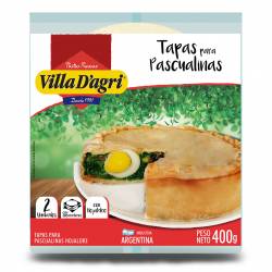 Tapas para Pascualina x 2 un. Villa Dagri x 400 g.