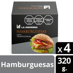 Hamburguesa de Carne Vacuna x 4 un. La Anónima x 320 gr.
