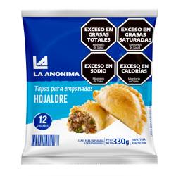 Tapas para Empanadas x 12 un. La Anónima Hojaldre x 330 g.