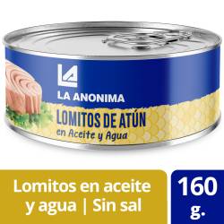 Atún en Aceite y Agua en Lomos s/ sal agregada La Anónima x 160 g.