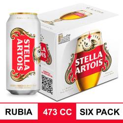 Cerveza Stella Artois Lata 473cc x6