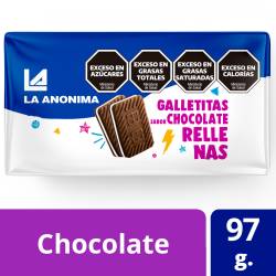Galletitas de Chocolate Rellenas Sabor Limón La Anónima x 97 g.