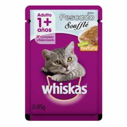 Pouch Gato Adulto Pescado Souffle Whiskas x 85 g.