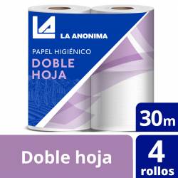 Papel Higiénico Doble Hoja Premium La Anónima 4 x 30 metros