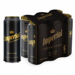 Cerveza Negra Imperial Cream Stout Pack x 6 Latas de 473 cc.