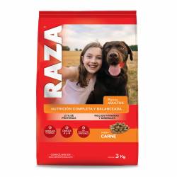 Alimento Seco Perro Adulto Carne Raza x 3 Kg.