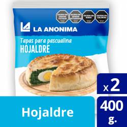 Tapas para Pascualina Hojaldre x 2 un. La Anónima x 400 g.