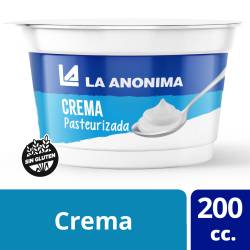 Crema de Leche Pasteurizada La Anónima Pote x 200 cc.