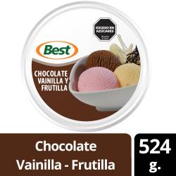Helado Chocolate Vainilla Frutilla Best x 524 gr.