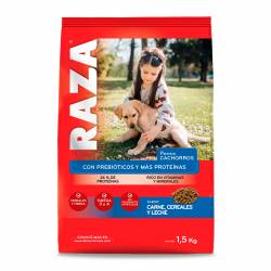 Alimento Seco Perro Cachorro Carne/Cereales/Leche Raza x 1,5 Kg.