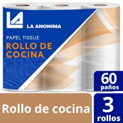 Rollo Cocina La Anónima 3 x 60 paños x 3 un.