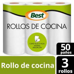 Rollo Cocina Best 3 x 50 paños x 3 un.