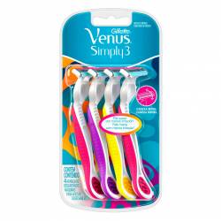 Maquina de Afeitar Desc. Mujer Simply Venus 3 x 4 un.