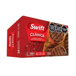 Hamburguesa de Carne Vacuna x 20 un. Swift x 1,6 Kg.