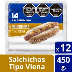 Salchichas Viena La Anónima x 12 un. 450 g.