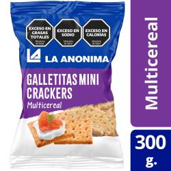 Galletitas Mini Crackers La Anónima Multicereal Bolsa x 300 g.