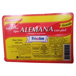 Salchichas tipo Alemana Larga Friolim x 420 g.