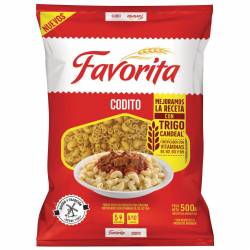 Fideos Codos Rayados Fort Favorita x 500 g.
