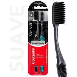 Cepillo De Dientes Colgate Slim Soft Black x 2 un.