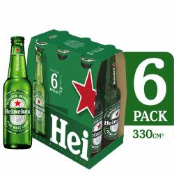 Cerveza Long Neck Heineken Pack x 6 Latas de 330 cc.