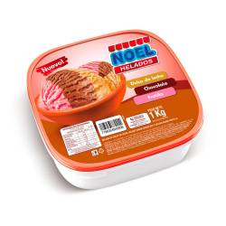 Helado Pote Dulce de Leche, Frutilla y Chocolate Noel x 1 Kg.