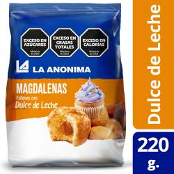 Madalenas Rellenas c/Dulce de Leche La Anónima x 220 g.