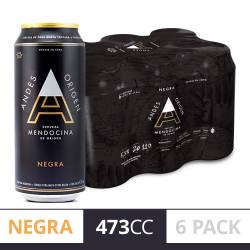 Cerveza Andes Origen Negra Lata 473cc x6