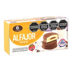 Alfajor Helado Vainilla Relleno  con Dulce de Leche Ice Cream x 6 un. 450 g.