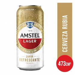Cerveza Lager Lata Amstel x 473 cc.