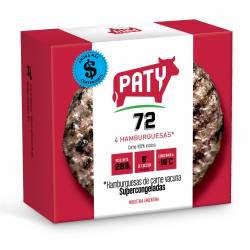Hamburguesa Carne Vacuna Paty x 4 un. 288 g.