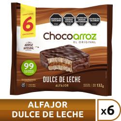 Alfajor de Arroz Dulce de Leche Chocoarroz 6 un x 132 g.