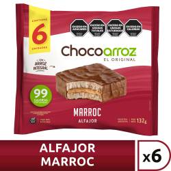 Alfajor de Arroz Marroc Chocoarroz 6 un x 132 g.