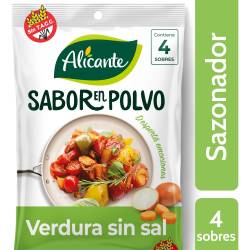 Caldo Saborizante Verdura R/S en Sobres Alicante x 4 un. 24 g.