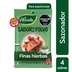 Caldo Saborizante Finas Hierbas en Sobres Alicante x 4 un. 30 g.