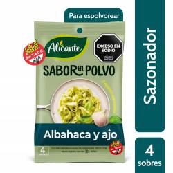 Caldo Saborizante Albahaca y Ajo en Sobres Alicante x 4 un. 30 g.