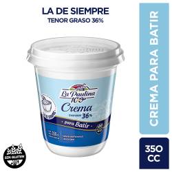 Crema de Leche Pasteurizada Pote La Paulina x 350 g.