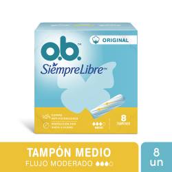 Tampones Medio O.B. Siempre Libre x 8 un.