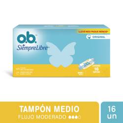 Tampones Medio O.B. Siempre Libre x 16 un.