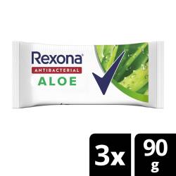 Jabón de Tocador Antibacterial Aloe x 3 u Rexona x 270 g.