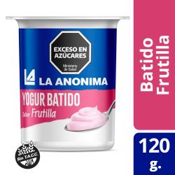 Yogur Batido Sabor Frutilla La Anónima x 120 g.