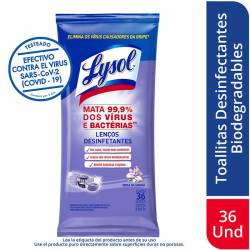 Toallitas Húmedas Desinfectantes Brisa de La Mañana Lysol x 36 Un.