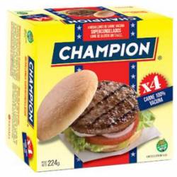 Medallón Hamburguesa Champion. x 4 u. 224 GR