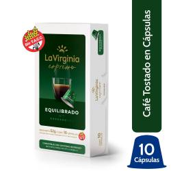 Café Tostado en Capsulas Expresso Equilibrado La Virginia x 10 Un.