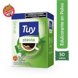 Endulzante 0 Calorias Stevia Sobres Tuy x 50 Un.